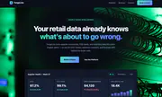 Sample style: a dark supply-chain software website with a green glow